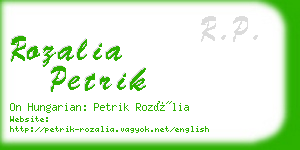 rozalia petrik business card